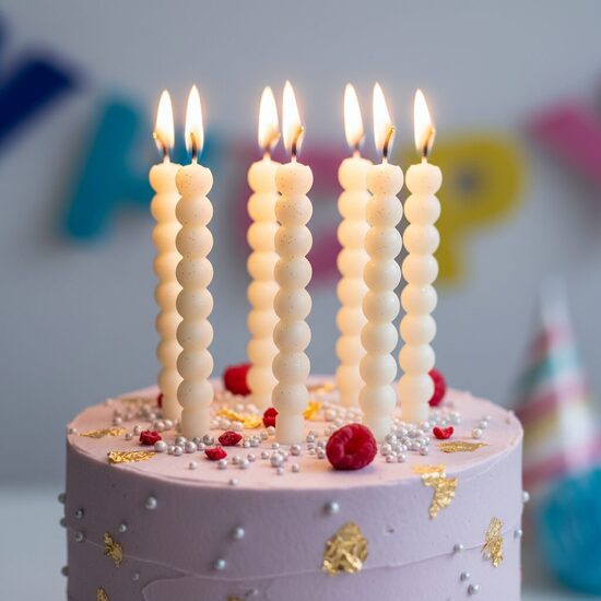 Beeswax Bubble Candles for Cakes, 11 cm 